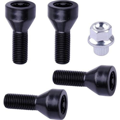 36136786419 4Pcs/Set M12 x 1.5mm Wheel Lock Anti-Theft Bolt Lug Key Set Fit for BMW E32 E34 3 5 7er Mini Cooper