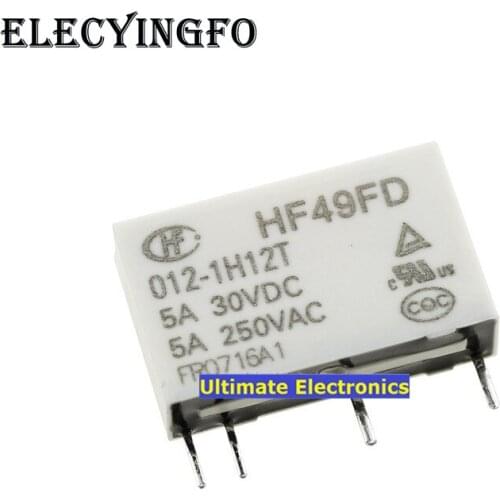 5pcs Relay HF49FD-012-1H12T 4 feet normally open 5A250VAC HF49FA-012-1H1T