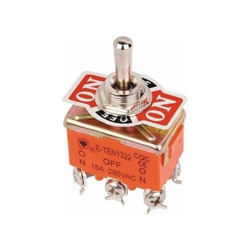 AC 15A/250V 3 Three Position On/OFF/ON DPDT 2P2T Toggle Switch Lock New 6 Screw Terminal