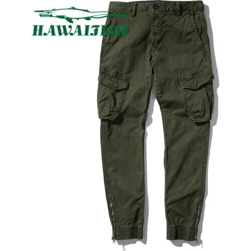 Male cargo pants 2021 mens military tactical pants spring and autumn Korean multi-pocket trousers youth overalls