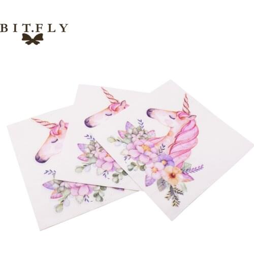 Birthday party pink unicorn paper napkin wedding romantic rose paper napkin baby shower home party disposable tableware suppli