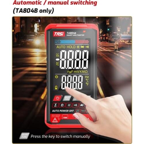 TASI TA804AB Digital Multimeter Multimetro Digital Professional Multimeter HD Color Screen Ultrathin OHM NCV Voltage Meter
