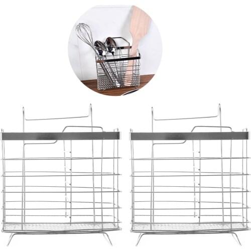 Place/Hang Stainless Steel Cutlery Basket Cutlery Holder Sink Or Wall Installed Kitchen Accessories With Tight Mesh