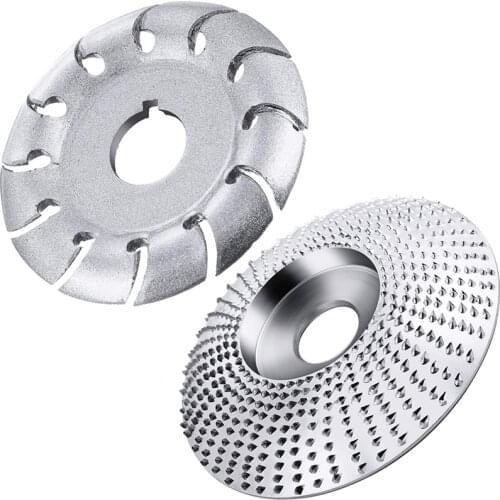 2 Pieces Angle Grinder Disc Wood Carving Disc Grinding Wheel Carving Abrasive Disc 12 Teeth Wood Polishing Shaping Disc