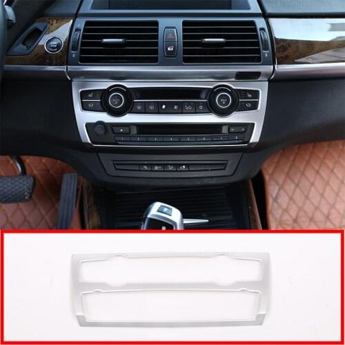 For BMW X5 X6 E70 E71 2008-2013 Car Accessories ABS Air Conditioner Volume Decoration Button Frame Trim 1 Pcs
