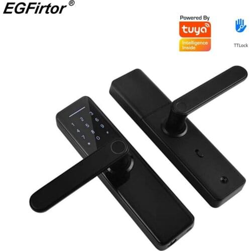 Smart Wifi Electronic Door Lock Support Fingerprint Password IC Card Mechanical Key Unlock For Tuya TTlock APP Remote Control
