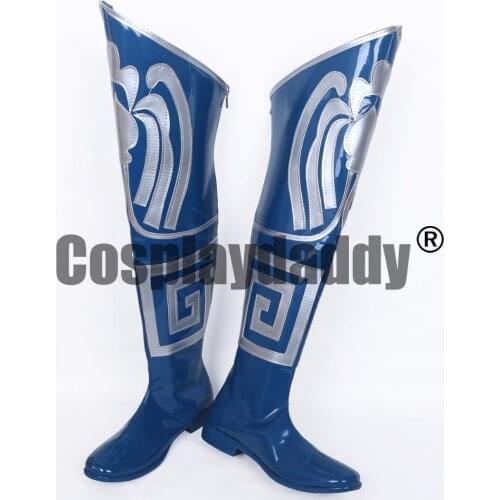 Mortal Kombat 2011 Game Princess Kitana Blue Cosplay Boots Shoes S008