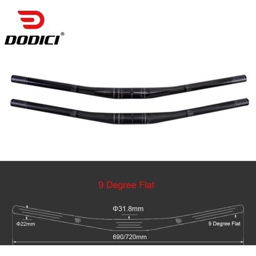 DODICI Mountain Full Carbon Fiber Bicycle Handlebar Big Bend Straight Bike Handle UD Pattern 690/720mm 31.8mm Cycling Handlebar
