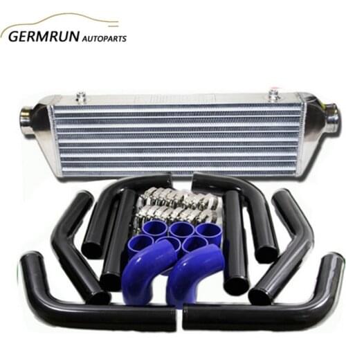 2.5" Intercooler 27x7x2.5 + Kit Black Piping + Blue Silicone +T Bolts