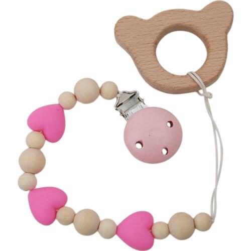 Classic Baby Rattles Mobiles Animal Shaped Baby Teether Classic Wood Silicone Beads Baby Bottle Stroller Accessories Toys