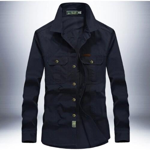 Plus Size M-6XL Men Outdoor Long Sleeve Shirt 95% Cotton Breathable Windproof Warm Trekking Camping Fishing Sports Tactics Shirt