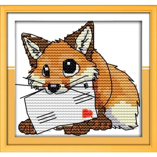 Delivering the letter Animal cross stitch kits 14ct white 11ct printed embroidery DIY handmade needle work wall home decor