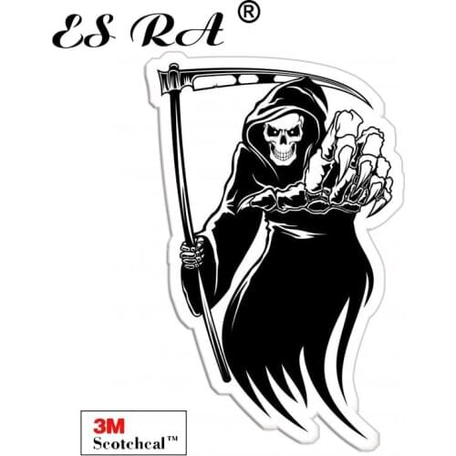 Car Stickers Laptop Black Death Monster with Scythe Decals Vinyl Pegatinas 3M Matt for Helmet Pitcher Luaggage Fridge Home