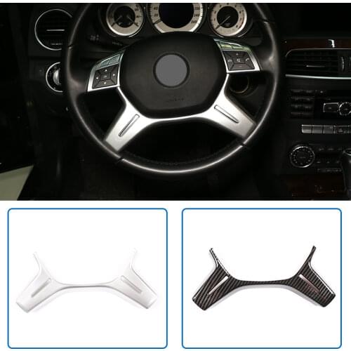 Car ABS Carbon Steering Wheel Decoration Frame Trim For Mercedes Benz C E ML GL Class W204 C180 C200 W213 2011-2016 Accessories
