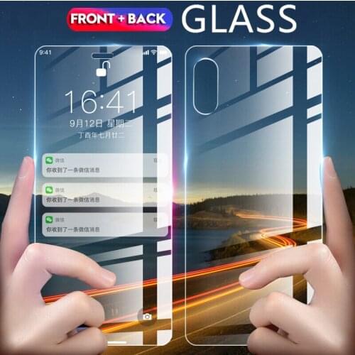 Front + Back Screen Protector For iPhone X Xs Max XR 9H 2.5D Full Tempered Glass Explosion Proof