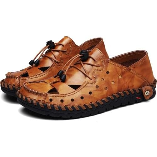 Men Closed Toe Sandals Summer Beach Breathable Walking Shoes Original Non-Slip Water Shoes 2021 New Brand Leisure Designer 38-44