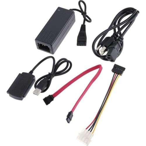 SATA PATA IDE Drive To USB 2.0 Adapter Converter Cable For Hard Drive Disk HDD SDD Hard 2.5" 3.5" With External AC Power Adapter
