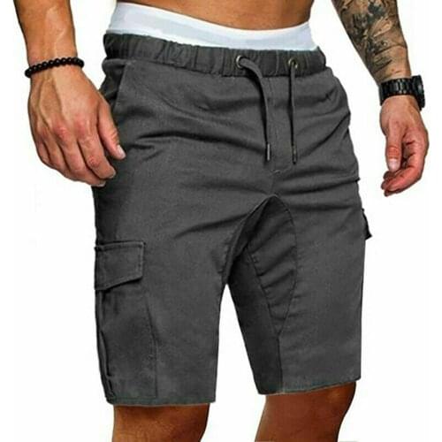 Cotton Male Short Trousers Summer Casual Military Style Pocket Loose Elastic Men Cargo Shorts