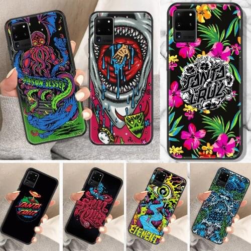 Santa Cruz Skateboards Phone case For Samsung Galaxy Note 4 8 9 10 20 S8 S9 S10 S10E S20 Plus UITRA Ultra black silicone coque