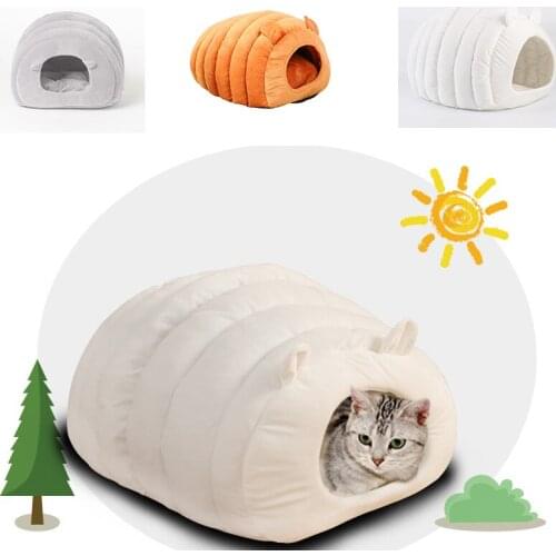 Keep Warming Cat Litter Deep Sleep Pet Litter Caterpillar Semi-enclosed Comfortable Soft Cat House Dog Kennel Winter Supplies