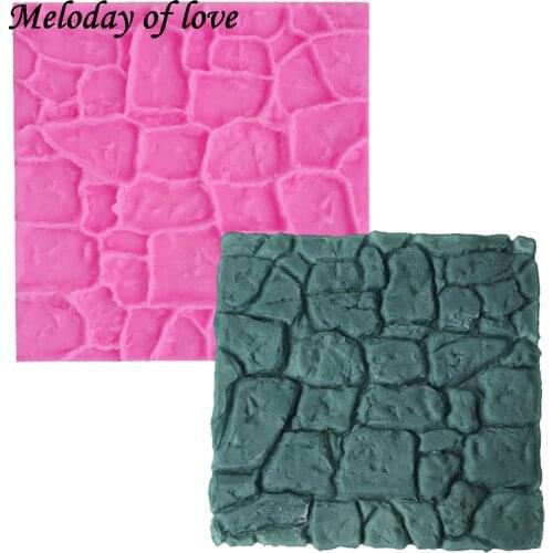 Wall brick Silicone Mold Castle Stone Pattern Fondant Cake Molds Chocolate Kitchen Sugar Craft Molds DIY Cake T0663