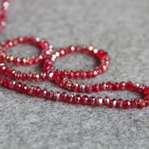 T8215 Charming 3X4mm Faceted Red AB+ colorful glass Crystal beads!Fit For Making Bracelet&Necklace DIY Jewelry wholesale