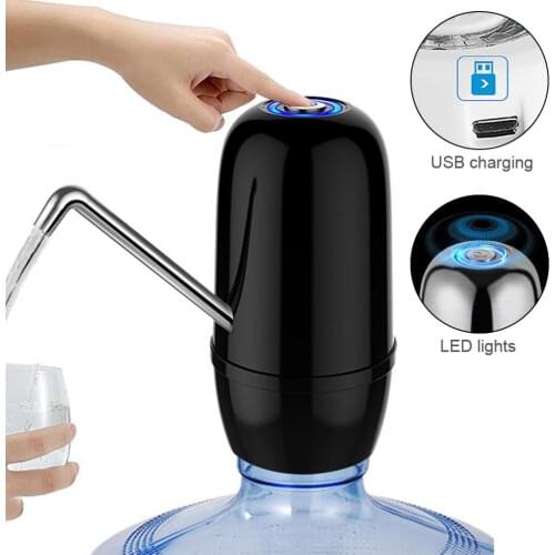 Touch-tone Intelligent Double Pump Rechargeable Wireless Electric Water Pump with USB Cable for 4.5L - 18.9L Barrelled Water