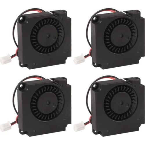 4Pcs 4010 5V 12V 24V Oil Bearing Turbo Cooling Fan (40mm x 40mm x 10mm) with 2 Pin Terminal 3D Printer Parts
