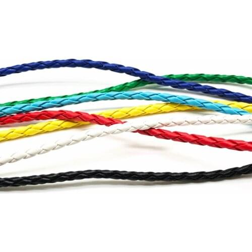 4mm multi-color optional 3M four-strand PU braided rope leather rope mobile phone rope DIY necklace bracelet hand-woven rope