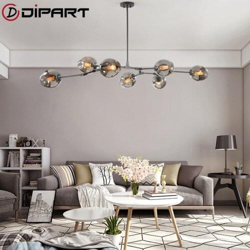 Vintage Loft Industrial chandelier Black Gold Hanglamp Stair Dining Room Glass Shade Luminaire Suspendu Nordic chandelier Lamp