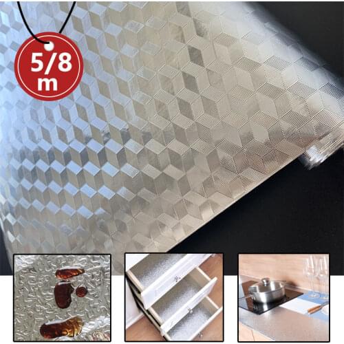 Waterproof Oil-Proof Kitchen Aluminum Foil Wall Stickers Stove Cabinets Drawer Multi-Function DIY Self- Adhesive Wallpaper Decor