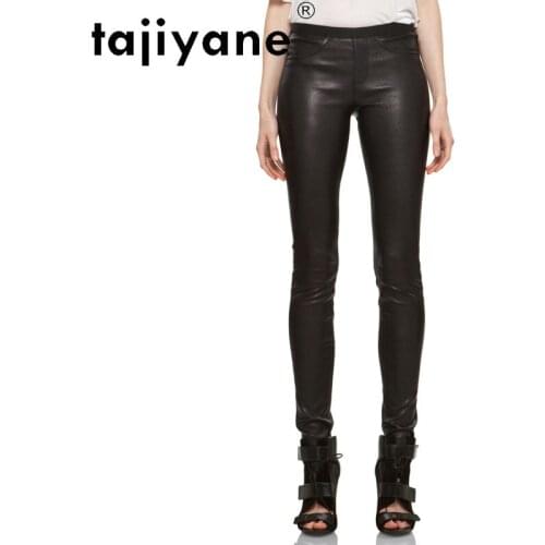 Tajiyane Black Trousers for Women Real Sheepskin Pants Female High Waist Pencil Pants Spring 2021 Pantalones De Mujer Pph4556