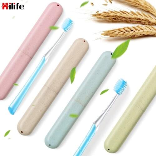 1pc Toothbrush Tube Cover Case Portable Travel Toothbrush Box Health Tooth Brushes Protector Wheat Straw Dustproof