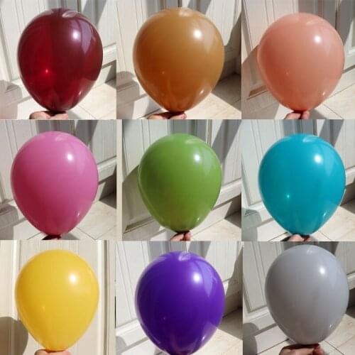10" Retro Balloon Olive Green Lemon Yellow Grey Flesh Color 30/50/100pcs Baby&Bridal Shower Birthday Party Wedding Decoration