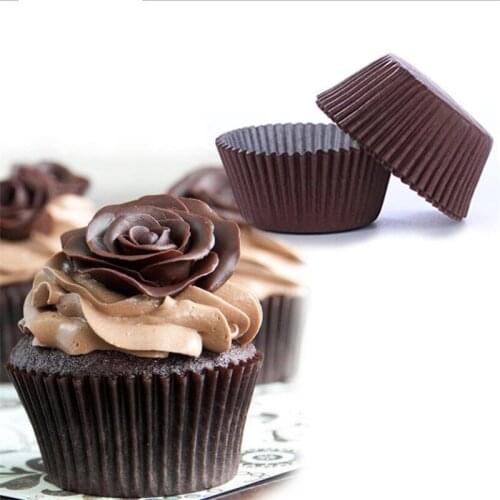 100pcs solid color cupcake liner baking cup paper muffin cases Cake Cup egg tart tray cake mould Wrapper decorating tool 5X3.2CM