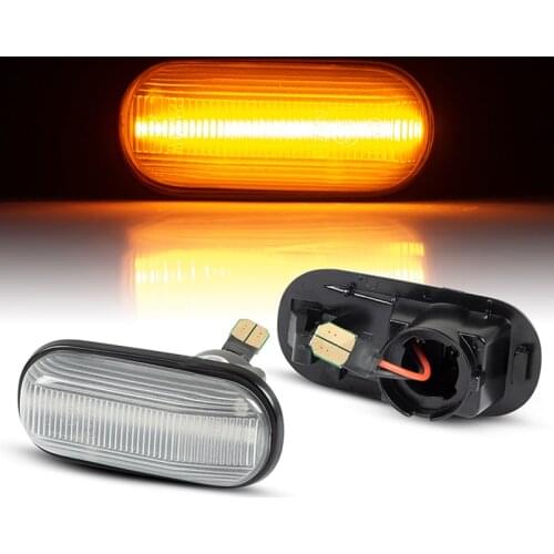 2Pcs LED Dynamic Amber Side Marker Turn Signal Light For Honda Prelude 85-01 Civic 85-11 Accord 85-10 S2000 99-09 Fit 07-10 CRX