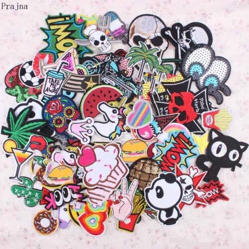 20Pcs & 30Pcs Random Mixed Cartoon Patch Set Iron Sew On Patches Cute Embroidered Patches For Clothes Patch Applique Stickers