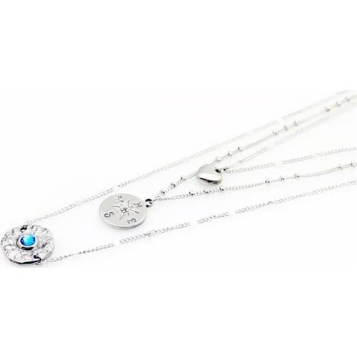 2020 Trendy New Jewelry Gift Lovely Silver Plated Heart Necklace Women Summer Holiday Romantic Gift Jewelry Wholesal