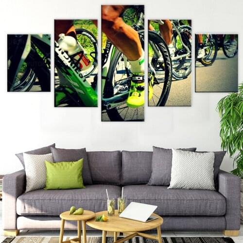 5 Pieces Cycle Bike Cross-Country Bicycle Sports Pictures GYM Canvas Art Painting Poster For Fitness Room Wall Decoration