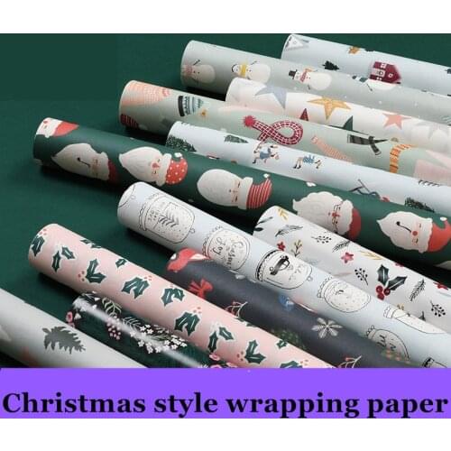 50*70cm Christmas Xmas Party Wrapping Paper Wedding Decoration Gift Wrap Artware Kraft Packaging Paper Vellum Paper Origami Pape