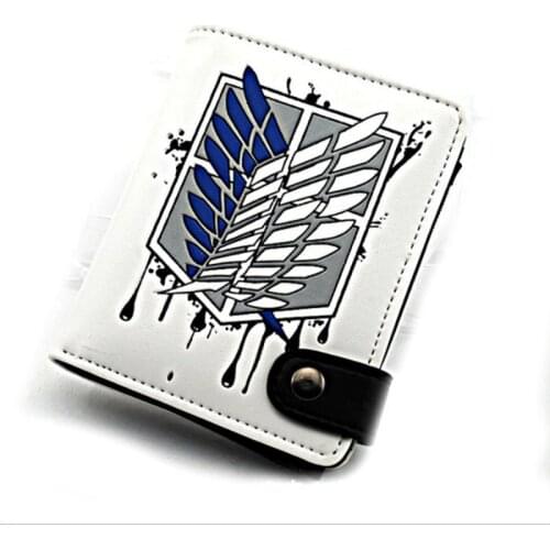 Anime Attack On Titan Soft Button Wallet Zipper Coin Card Purse