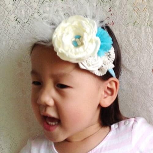 Free Shipping Big Burned Flower Girl Headband Kids Hair Accessories