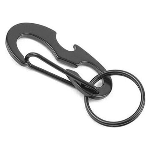 Stainless Steel Fast Buckle EDC Hook Outdoor Creative multi-functiona Bottle opener Climbing Corkscrew key ring