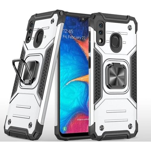 For Samsung Galaxy A20 case cover armor strong shockproof magnetic car holder metal finger ring case for A 20
