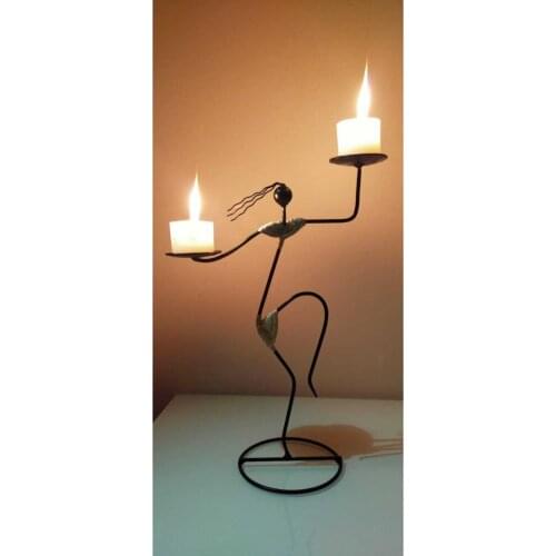 Black Decorative Candle Holder - Woman Figure Candle Holder - Tealight (Candle) Included - Authentic Stylish Looking Candlestick