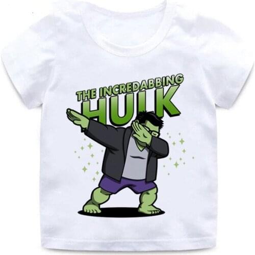 Hulk Kids Funny T-Shirt Disney Marvel Anime Figure Cute Print T Shirts Boys Girls Clothes Tops Birthday Gifts Tees For Children