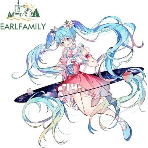 EARLFAMILY 13cm x 7cm for Anime Girl Sticker Car Stickers and Decals Anime JDM Accessories Fashion VAN Window Trunk Decoration