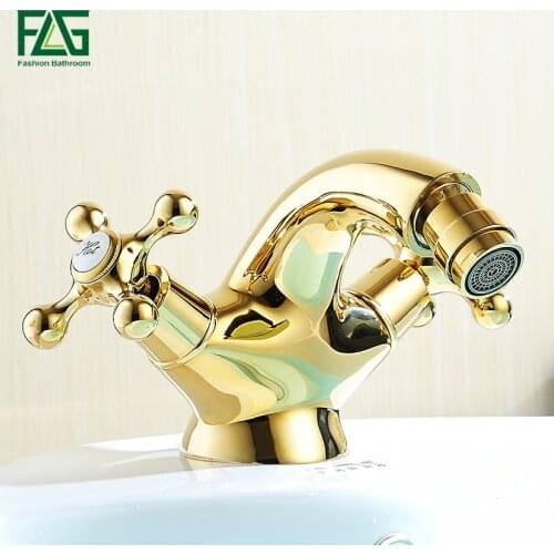 FLG Basin Faucets Brass Bathroom Sink Faucets Dual Single Handle Hot Cold Wash Mixer Water Tap WC Cock Torneira Banheiro