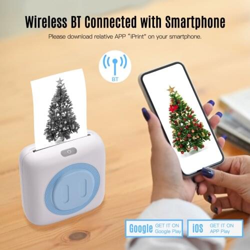 Mini Pocket Thermal Photo Printer Portable Wireless BT Mobile Printer Label Maker for Picture Study Notes Journal Printing