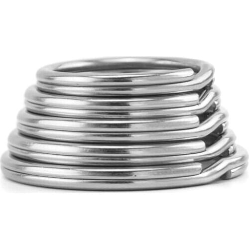 2mm Flat Wire Diameter Key Ring Outer Dia 25/28/30/32/35mm Basic Key Chain Rings Stainless Steel Key Rings Wholesale 100pcs